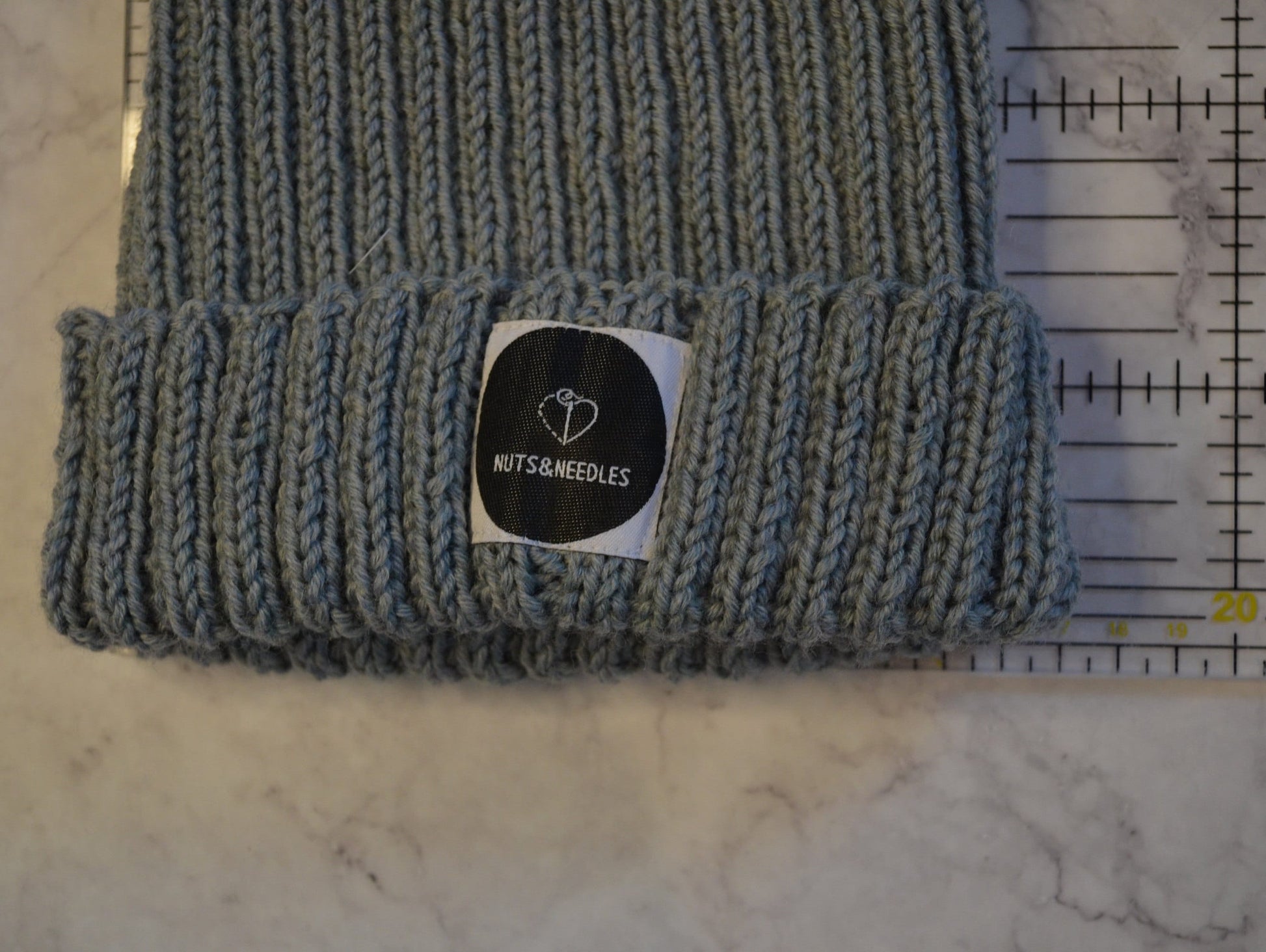 Beanie Anxiety Awareness, Mental Health, part of profit donated to Anxiety Charity, handmade knitwear, knit Merino wool beanie, self care