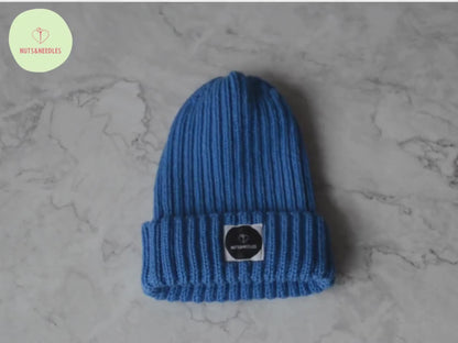 Beanie Anxiety Awareness (intense blue), Mental Health, part of profit donated to Charity, handmade knitwear, knit Merino wool beanie