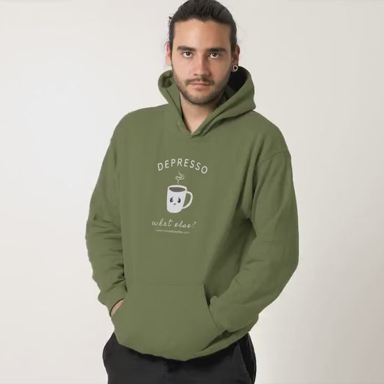 Mental Health Hoodie 'Depresso What Else?', Unisex, Depression Awareness, Mental Health Awareness, Coffee Addicted, Coffee Hoodie