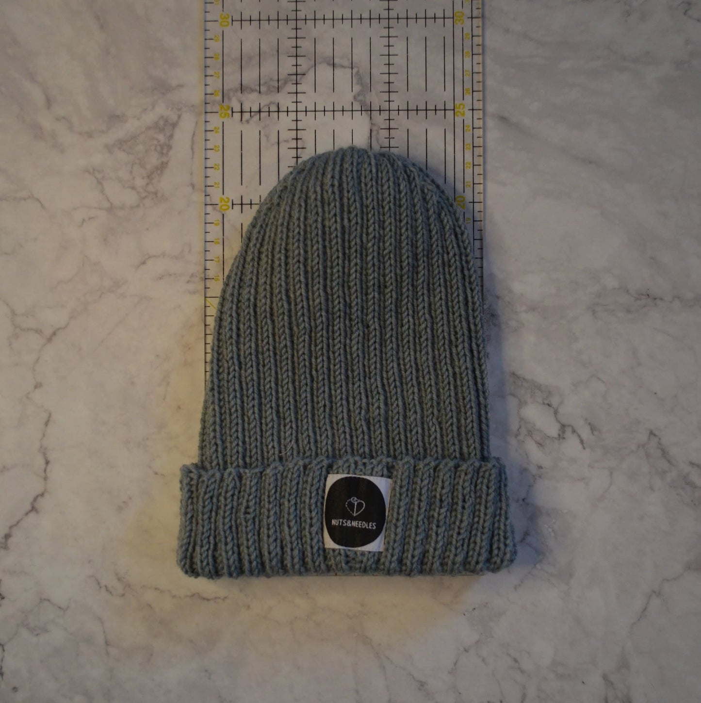 Beanie Anxiety Awareness, Mental Health, part of profit donated to Anxiety Charity, handmade knitwear, knit Merino wool beanie, self care