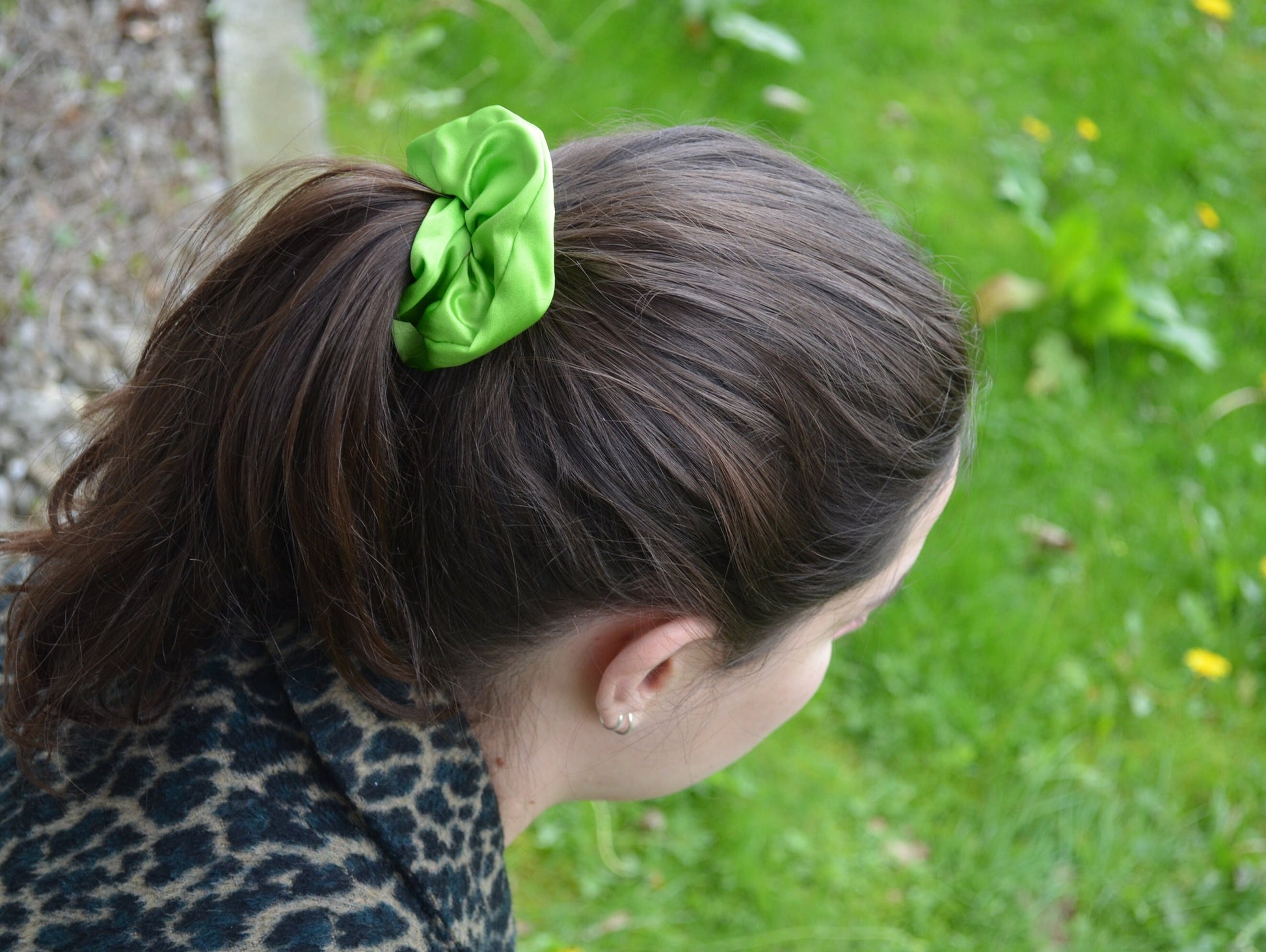 Scrunchie Bipolar Disorder + Mental Health Awareness, part of profit donated to Bipolar Charity, handmade gift for her, silk hair accessory