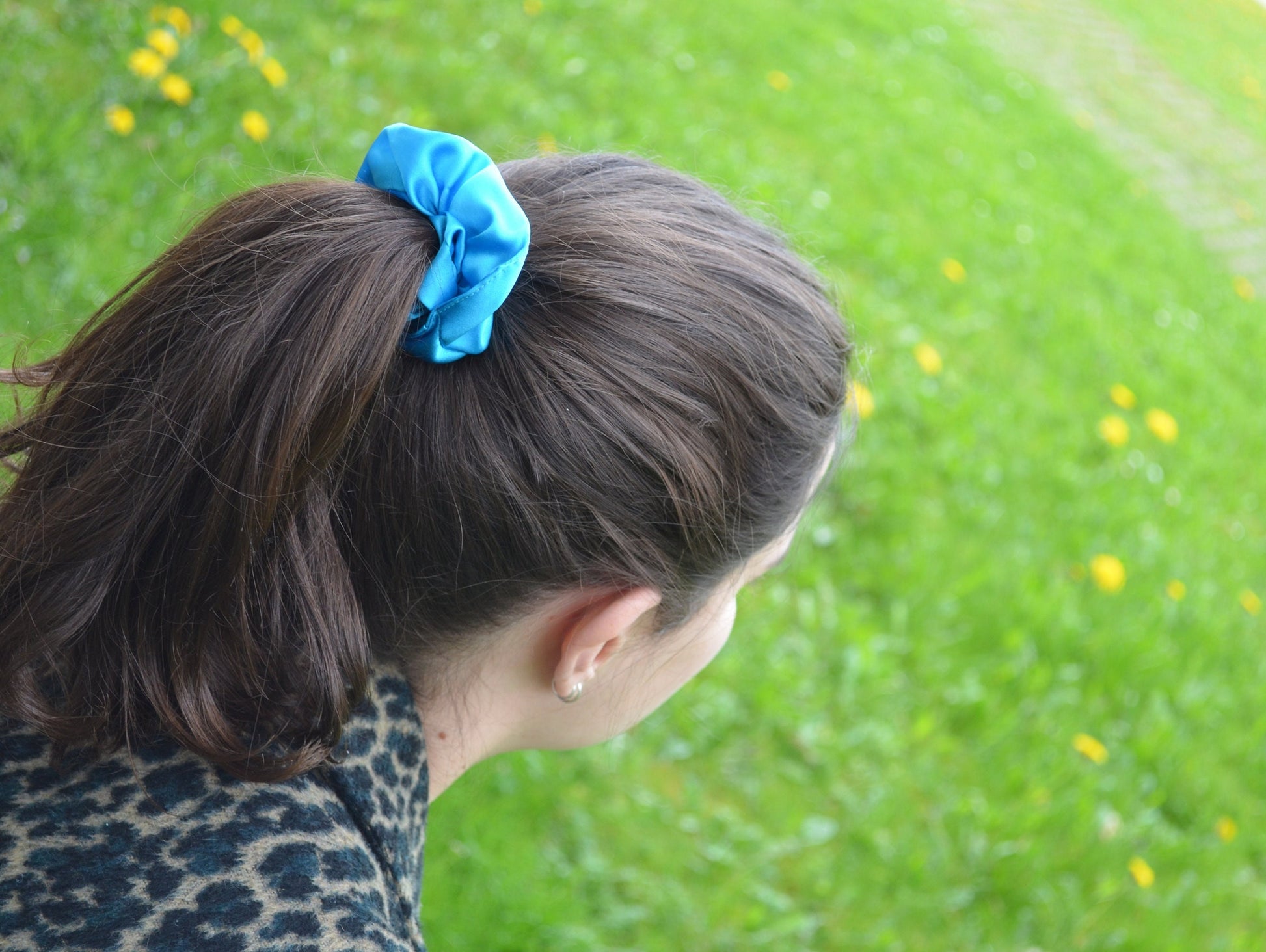 Scrunchie Anxiety + Mental Health Awareness, part of profit donated to Anxiety Charity, handmade gift for her, Silk hair accessory, selfcare