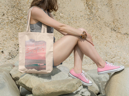 Mental Health Tote Bag 'Emotional Surfer', part of profit donated to Mental Health Charity, Self Care, ADHD, Anxiety, BPD, Tote Bag