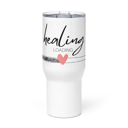 Mental Health Travel Mug &#39;Healing Loading&#39;, stainless steel mug with handle, Mental Health Awareness, Coffee Cup, Tea Cup, Self Care