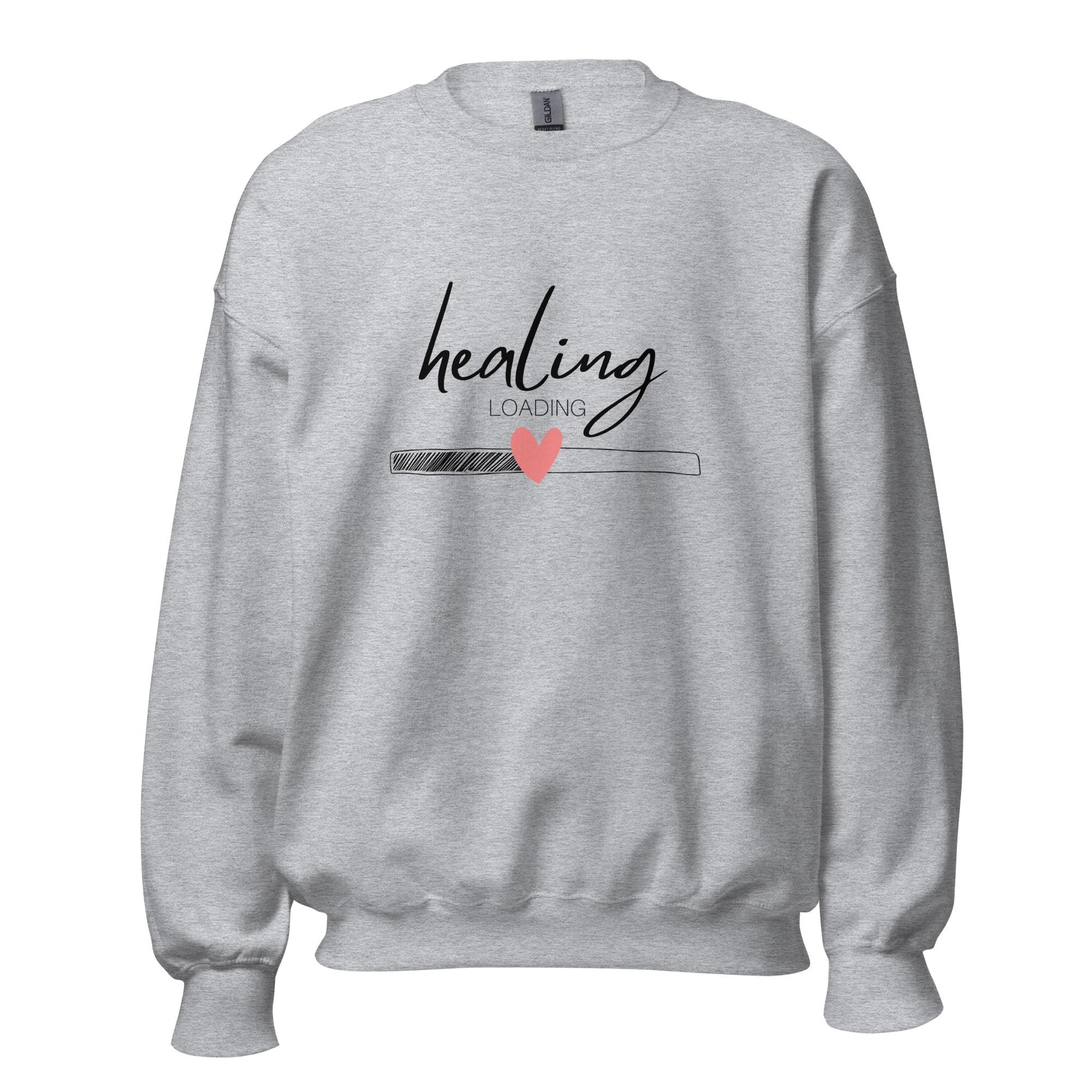 Mental Health Sweatshirt &#39;Healing Loading&#39;, part of profit donated to Mental Health Charity, Unisex Sweatshirt, Self Care