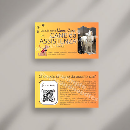 personalized Service Dog Business Card, smart way to sensitize people asking about your service dog, custom information about Service Dogs