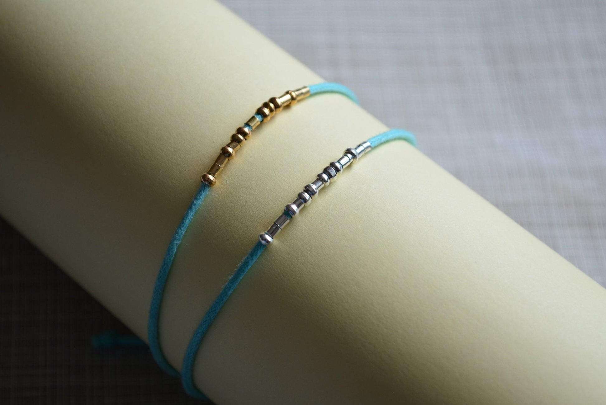 Minimalist Morse Code Bracelet, Anxiety Awareness, part of profit donated to charity, Mental Health, handmade jewelry, anti stress jewelry