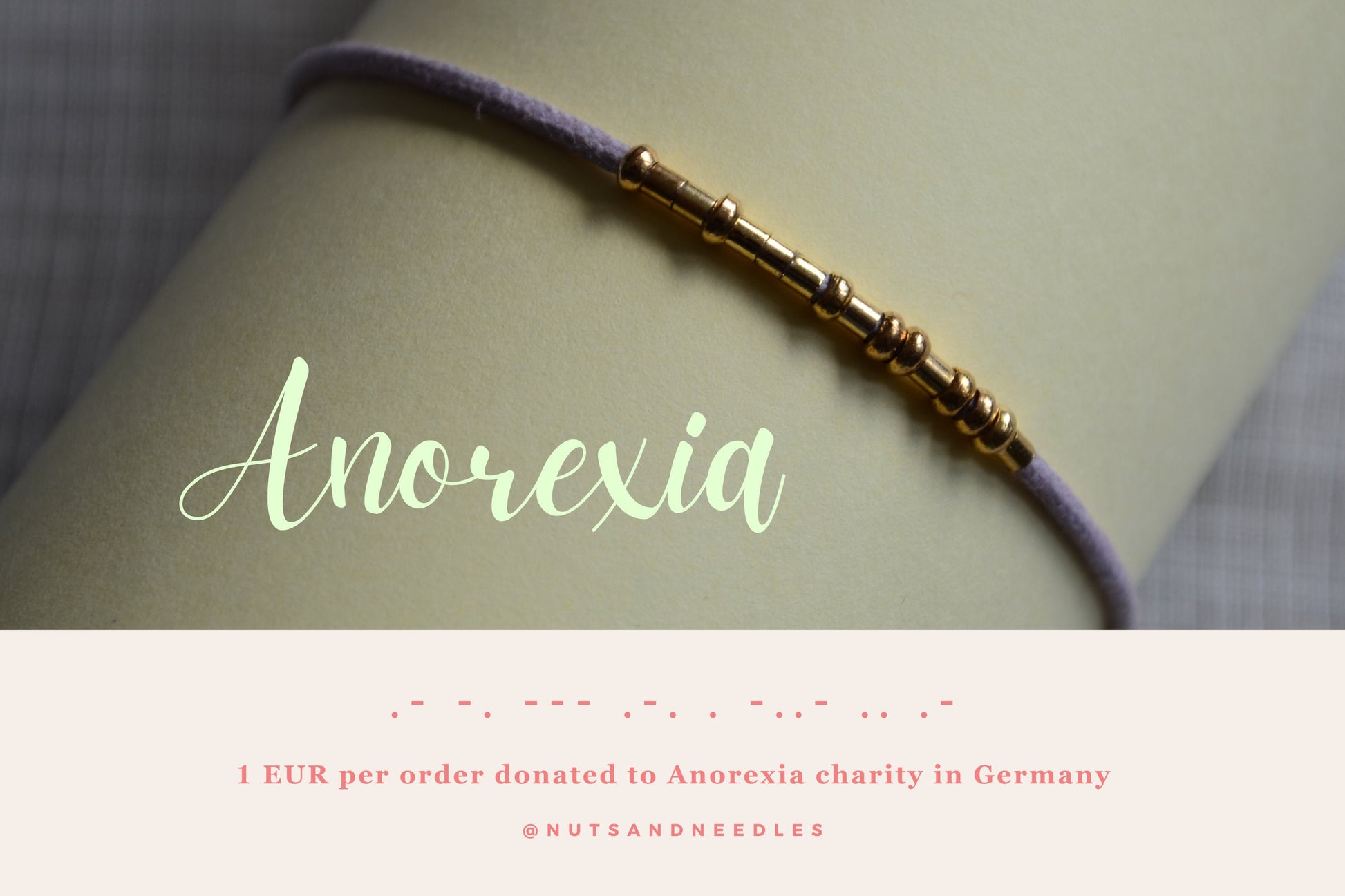 Minimalist Morse Code Bracelet, Eating Disorder Awareness, part of profit donated to charity, Mental Health, handmade jewelry, anti stress