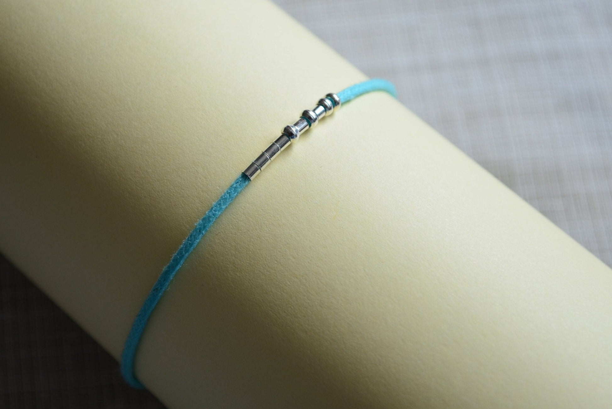 Minimalist Morse Code Bracelet, OCD Awareness, part of profit donated to charity, Mental Health, handmade jewelry, anti stress jewelry