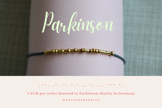 Minimalist Morse Code Bracelet, Parkinson Awareness, part of profit donated to charity, Mental Health, handmade jewelry, DBT Skills, fidget
