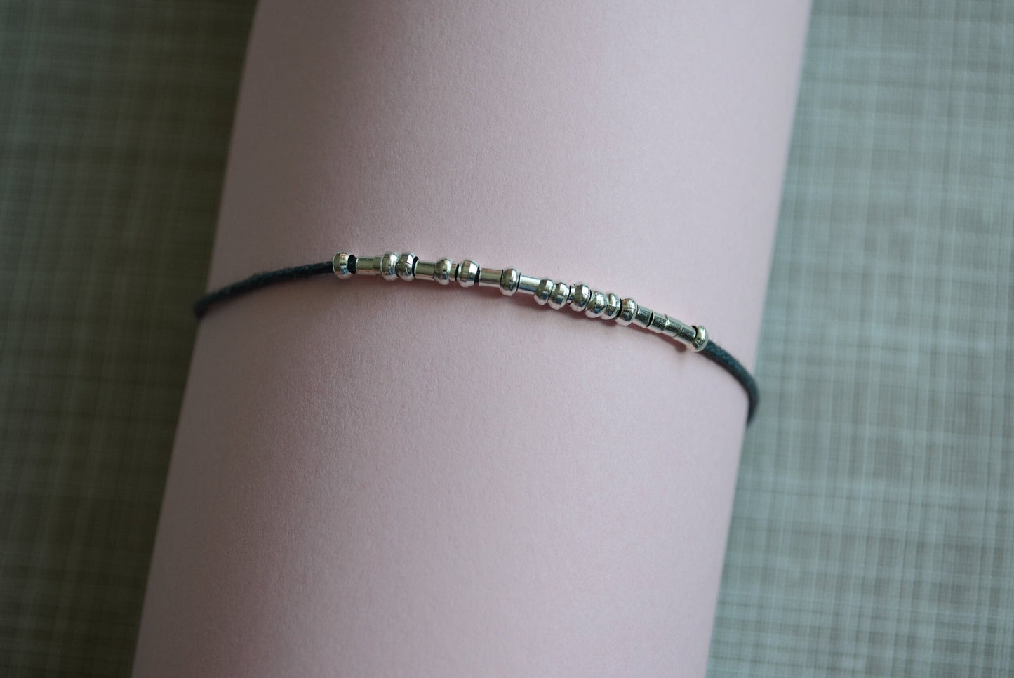 Minimalist Morse Code Bracelet, Parkinson Awareness, part of profit donated to charity, Mental Health, handmade jewelry, DBT Skills, fidget