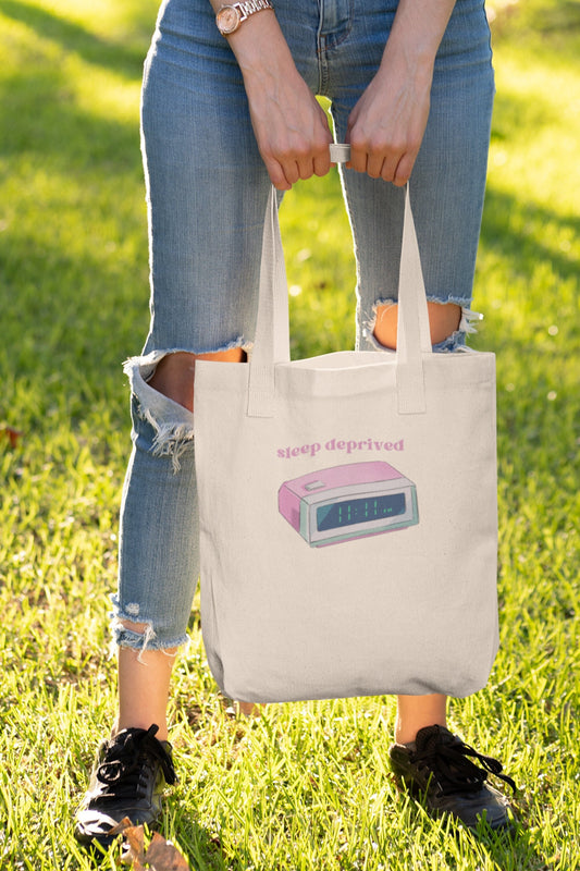 Mental Health Tote Bag 'Sleep Deprived', Mental Health Awareness, Unisex Tote Bag, Self Care, Gift for Him, Gift for Her