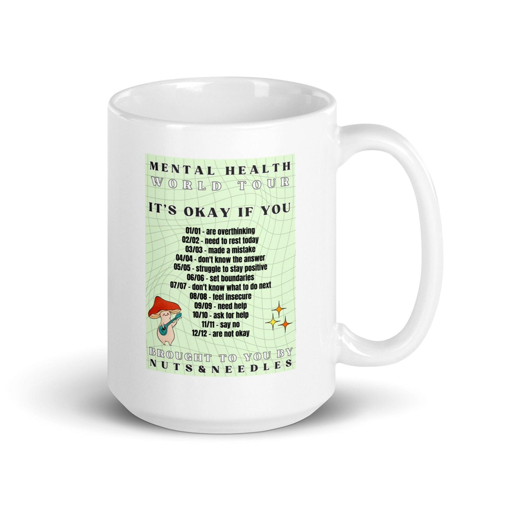 Mug &#39;Mental Health World Tour, Depression Awareness, Mental Health Awareness, Self Care, Tea Cup, Coffee Mug