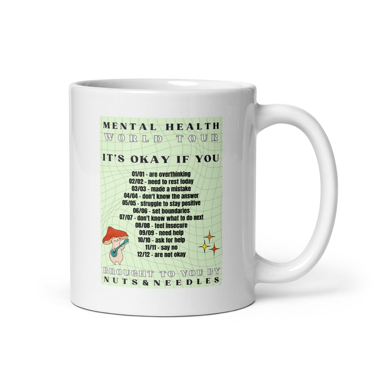 Mug &#39;Mental Health World Tour, Depression Awareness, Mental Health Awareness, Self Care, Tea Cup, Coffee Mug