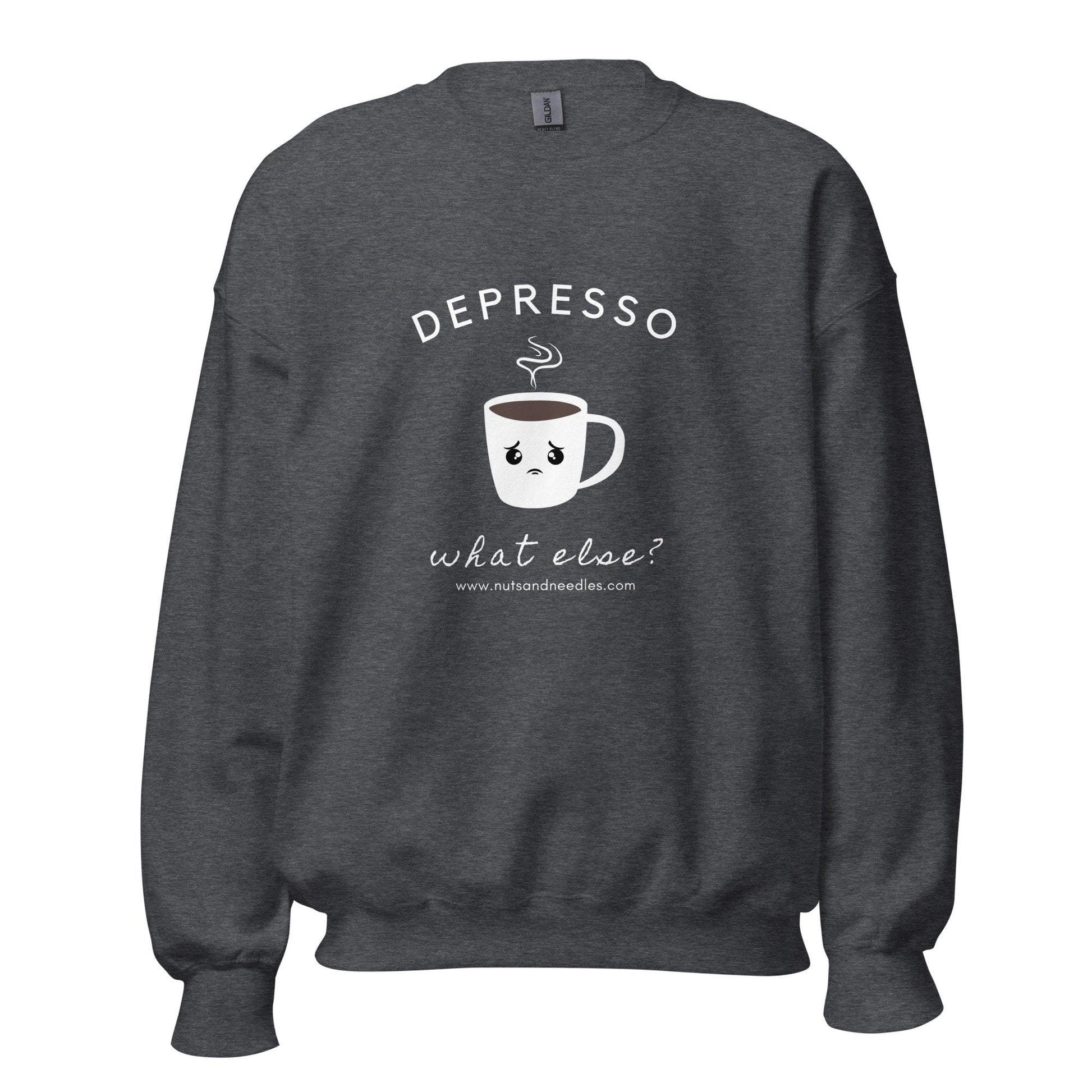 Mental Health Sweatshirt &#39;Depresso What Else?&#39;, Unisex Sweater, Depression Awareness, Mental Health Awareness, Coffee Hoodie