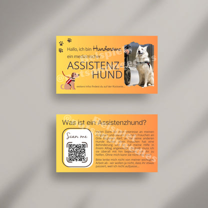 personalized Service Dog Business Card, smart way to sensitize people asking about your service dog, custom information about Service Dogs