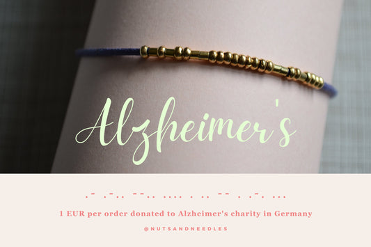 Minimalist Morse Code Bracelet, Alzheimer's Awareness, part of profit donated to charity, Mental Health, handmade jewelry, anti stress