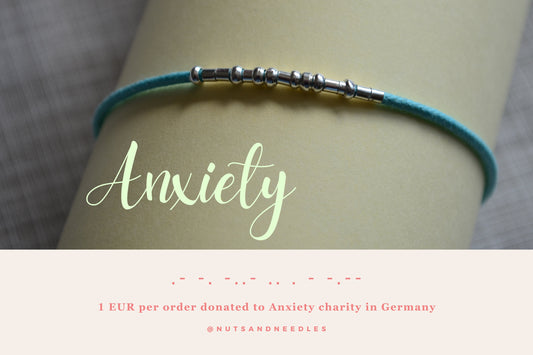 Minimalist Morse Code Bracelet, Anxiety Awareness, part of profit donated to charity, Mental Health, handmade jewelry, anti stress jewelry