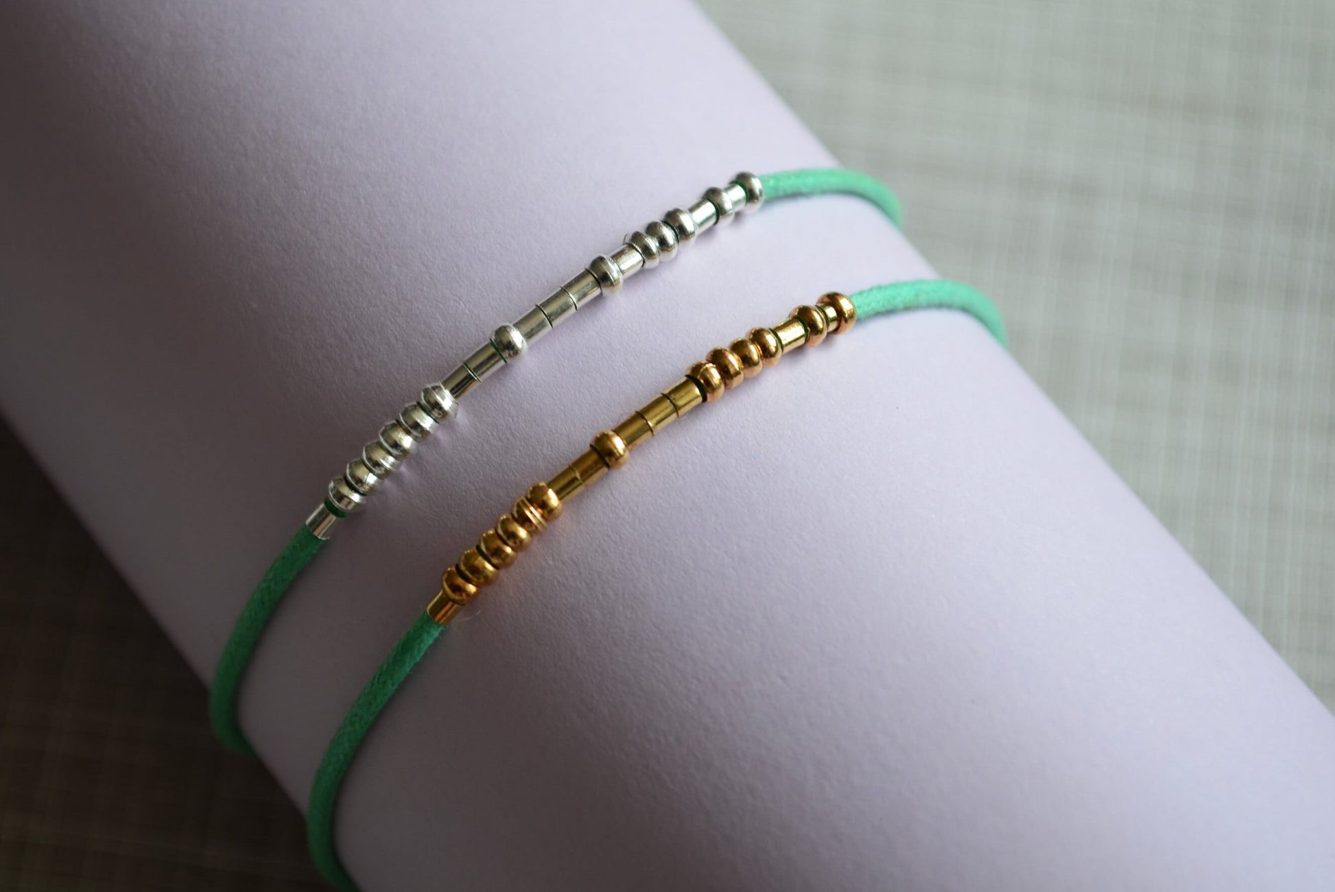Minimalist Morse Code Bracelet, Bipolar Awareness, part of profit donated to charity, Mental Health, handmade anti stress jewelry, fidget