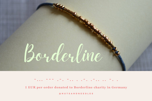 Minimalist Morse Code Bracelet, Borderline Awareness, part of profit donated to BPD charity, Mental Health, handmade jewelry, DBT Skill