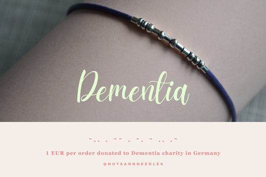 Minimalist Morse Code Bracelet, Dementia Awareness, part of profit donated to charity, Mental Health, handmade jewelry, anti stress jewelry