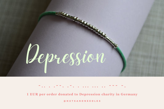 Minimalist Morse Code Bracelet, Depression Awareness, part of profit donated to charity, Mental Health, handmade anti stress jewelry, fidget