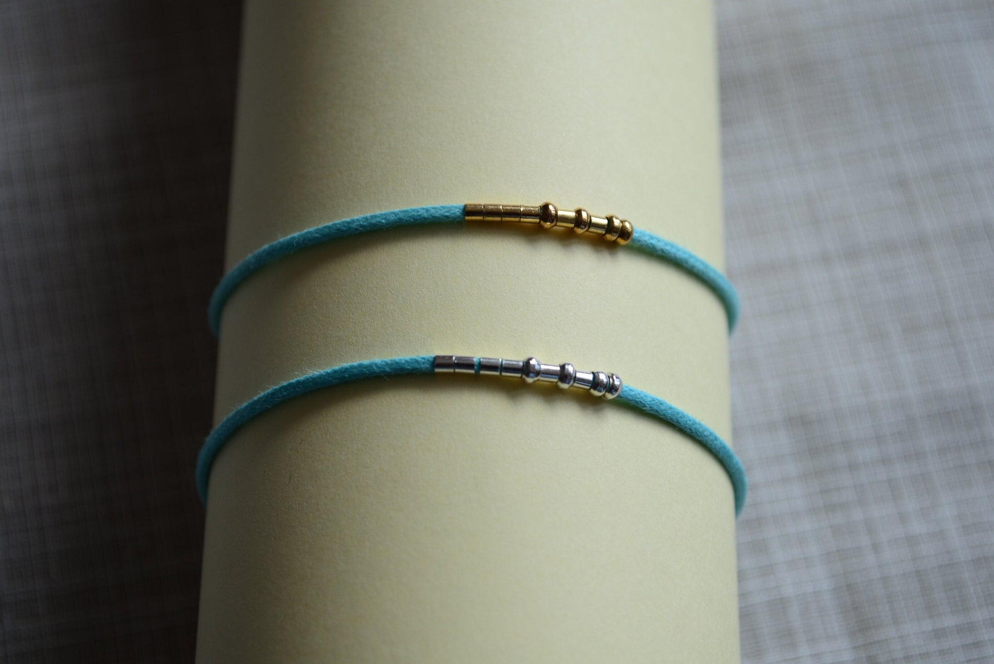 Minimalist Morse Code Bracelet, OCD Awareness, part of profit donated to charity, Mental Health, handmade jewelry, anti stress jewelry