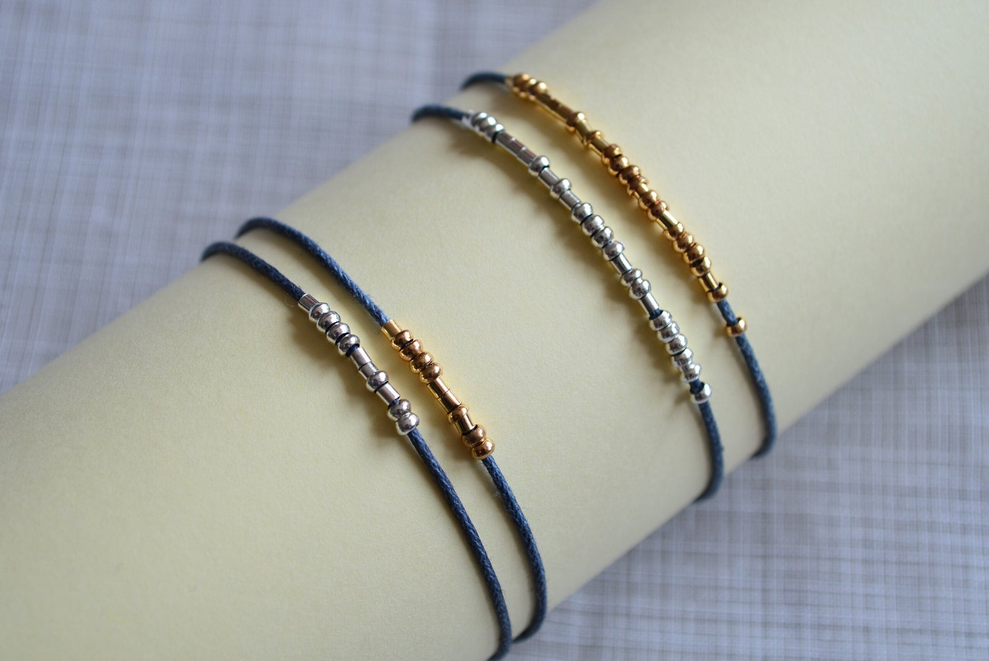 Minimalist Morse Code Bracelet, Borderline Awareness, part of profit donated to BPD charity, Mental Health, handmade jewelry, DBT Skill