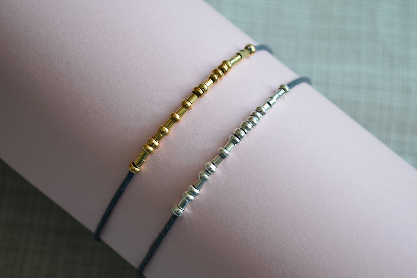 Minimalist Morse Code Bracelet, Parkinson Awareness, part of profit donated to charity, Mental Health, handmade jewelry, DBT Skills, fidget