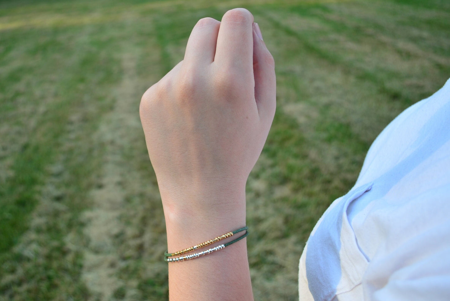 Minimalist Morse Code Bracelet, Mental Health Awareness, part of profit donated to charity, handmade jewelry, anti stress jewelry, fidget