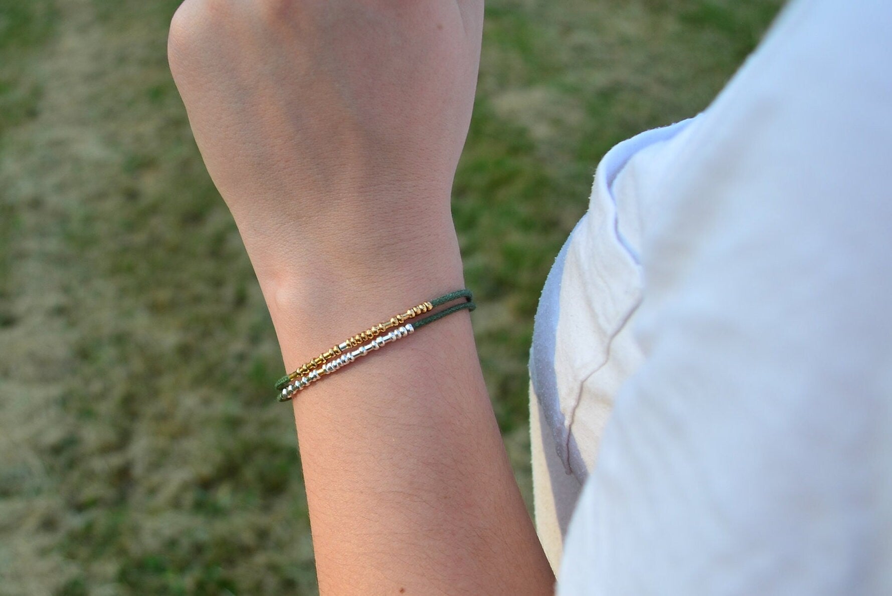 Minimalist Morse Code Bracelet, Mental Health Awareness, part of profit donated to charity, handmade jewelry, anti stress jewelry, fidget