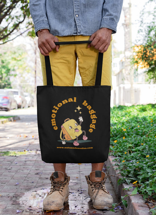 Mental Health Tote Bag 'Emotional Baggage', Mental Health Awareness, part of profit donated to charity, Self Care, ADHD, Anxiety, BPD