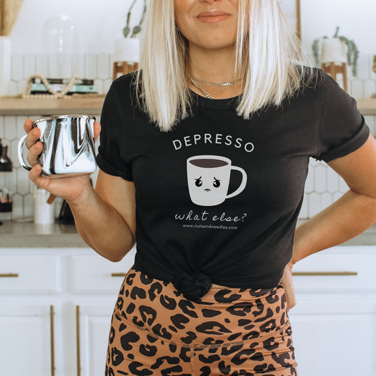 Mental Health T-Shirt 'Depresso What Else?', Depression Awareness, Mental Health Awareness, Coffee Addicted, Coffee Shirt
