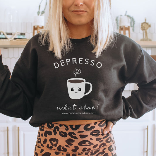 Mental Health Sweatshirt 'Depresso What Else?', Unisex Sweater, Depression Awareness, Mental Health Awareness, Coffee Hoodie