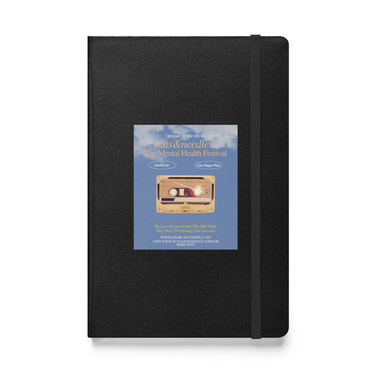 Awareness Notebook &#39;Mental Health Festival, Hardcover bound notebook, part of profit donated to Mental Health Awareness charity