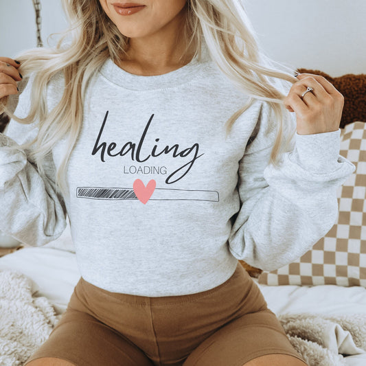 Mental Health Sweatshirt 'Healing Loading', part of profit donated to Mental Health Charity, Unisex Sweatshirt, Self Care