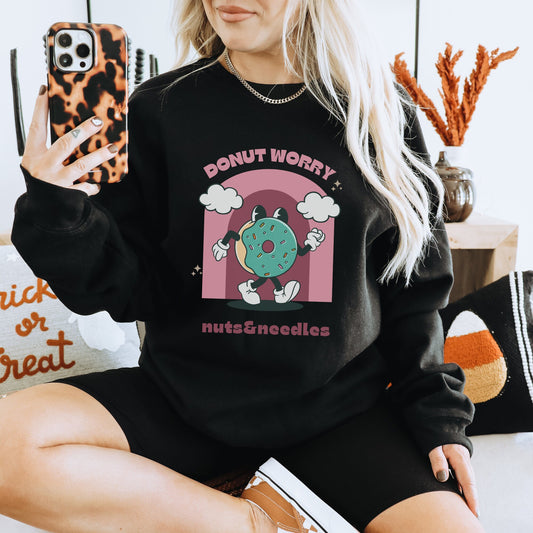 Mental Health Sweatshirt 'Donut Worry', Mental Health Awareness, part of profit donated to charity, Self Care, ADHD, Anxiety, BPD