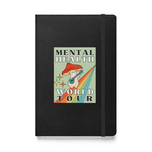 Awareness Notebook &#39;Mental Health World Tour&#39;, Hardcover bound notebook, part of profit donated to Mental Health Awareness charity