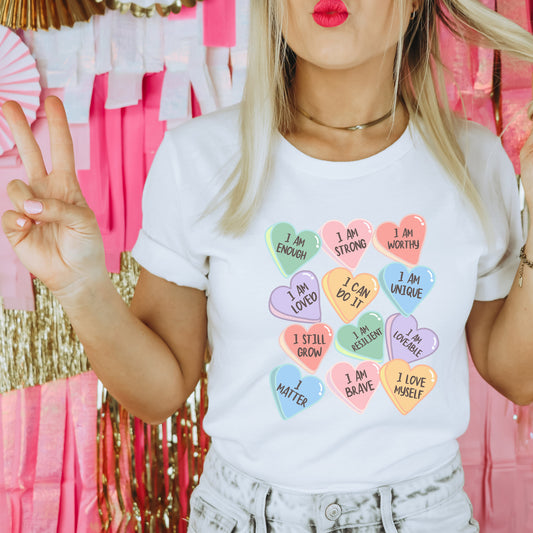 Mental Health T-shirt 'Self Love Candy', Valentines Day, Self Love, Self Care, Part of Profit donated to charity, Valentines Gift