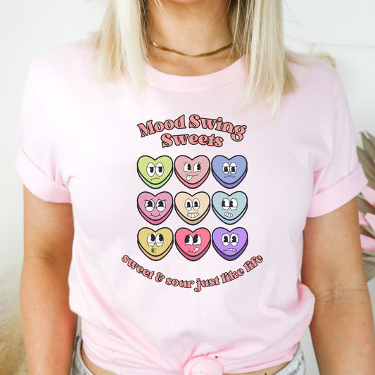 Mental Health T-shirt 'Mood Swing Sweets', Valentines Day, Self Love, Self Care, Part of Profit donated to charity, Valentines Gift