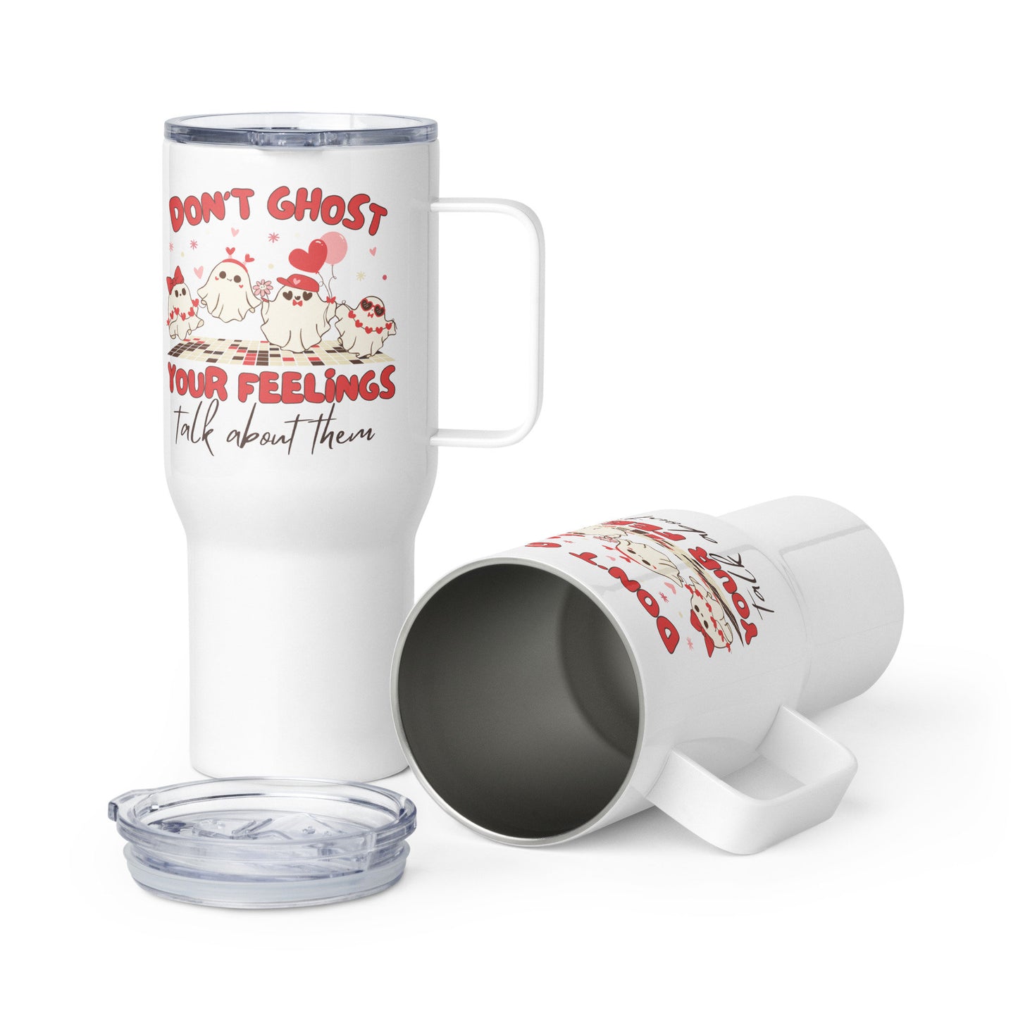 Mental Health Tumbler 'Don't Ghost Your Feelings', Valentines Day, Self Love, Self Care, Part of Profit donated to charity, Valentines Gift