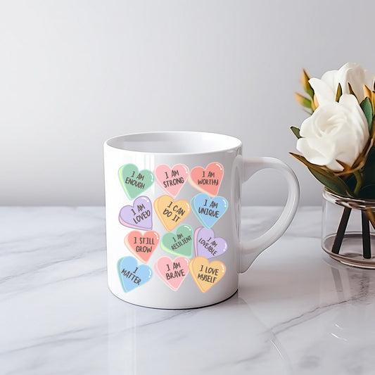 Mental Health Mug 'Self Love Candy', Valentines Day, Self Love, Self Care, Part of Profit donated to charity, Valentines Gift