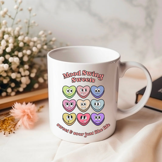 Mental Health Mug 'Mood Swing Sweets', Valentines Day, Self Love, Self Care, Part of Profit donated to charity, Valentines Gift